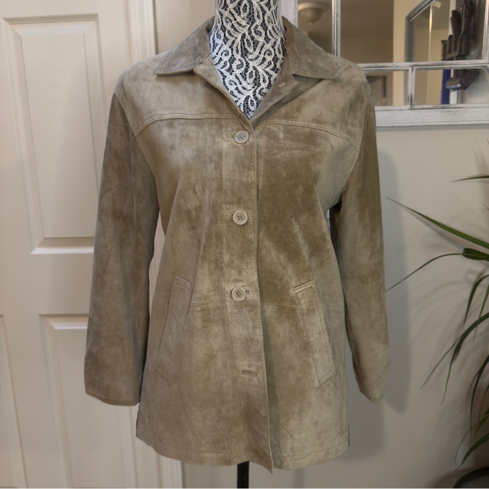 Cleo Petite Beige Suede Blazer